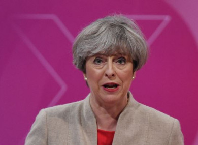 File photo of UK prime minister Theresa May.