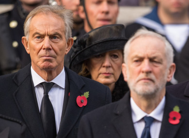 Blair and Corbyn and a Remembrance Day event last year.