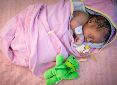 A baby at a Neonatal Intensive Care Unit in Ethiopia