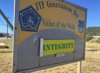 The Army value of the week on display in Guantanamo's Detention Zone on Saturday, Feb. 3, 2018, in a photo approved for release by the US military.