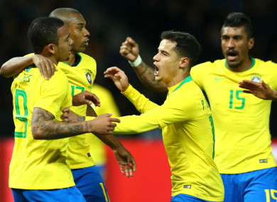 Brazil celebrate against Germany