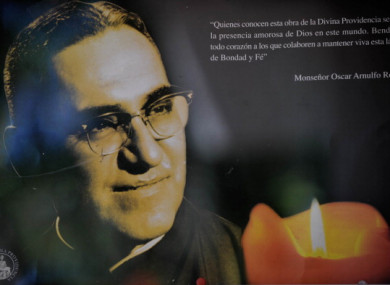 A portrait of Archbishop Oscar Romero.