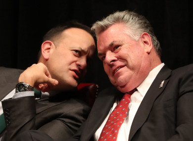 Leo Varadkar sitting next to Congressman Peter King at an event last night to mark the anniversary of the Good Friday Agreement.