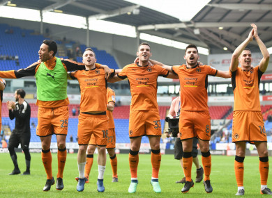 Wolves celebrating