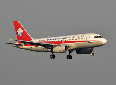 Flight 3U8633, operated by Sichuan Airlines, prepares to conduct an emergency landing.