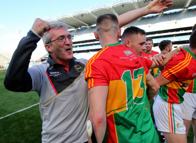 Carlow manager Colm Bonnar (file pic).