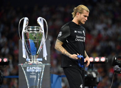 Loris Karius pictured during last night's Champions League final.