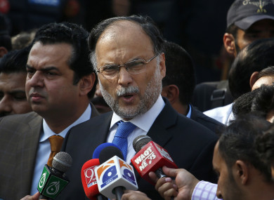 Pakistani Interior Minister Ahsan Iqbal.
