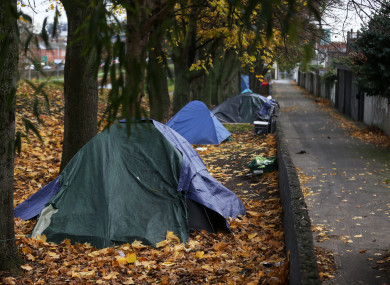 File photo of tents along the Royal Canal.