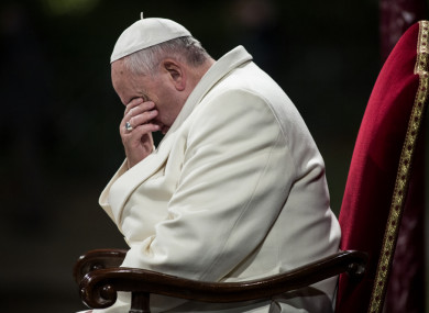 Pope Francis at the Colosseum in Rome.