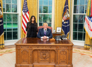 Kim Kardashian following her meeting with US President Donald Trump in the White House.