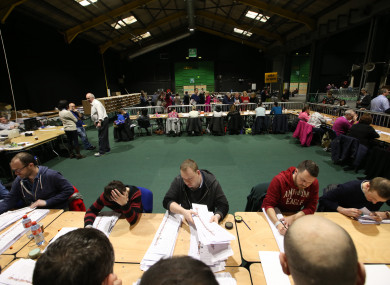 Scenes from the RDS count centre from the last election.