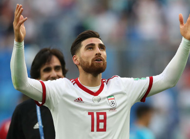 Iran's Alireza Jahanbakhsh at the World Cup