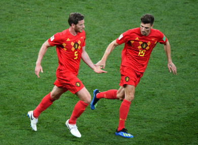 Belgium players celebrate.
