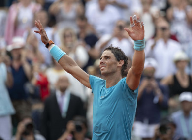 Rafael Nadal celebrates (file pic).