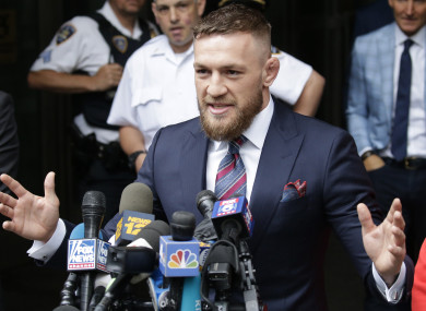 McGregor speaking outside court today.