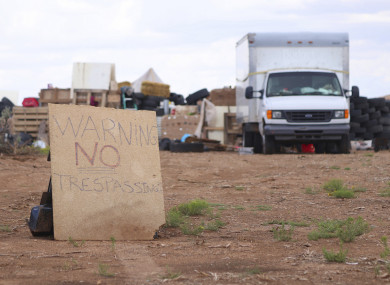 A sign outside the camp.