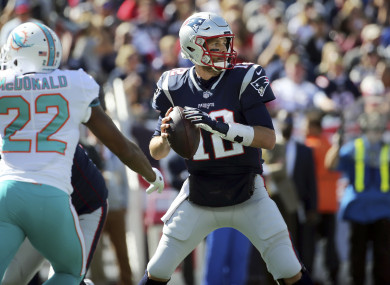 Tom Brady in action for the Patriots on Sunday.