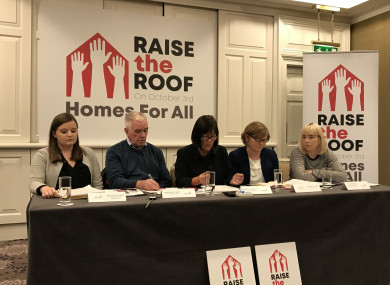 The panel of speakers at the launch of the Raise the Roof rally