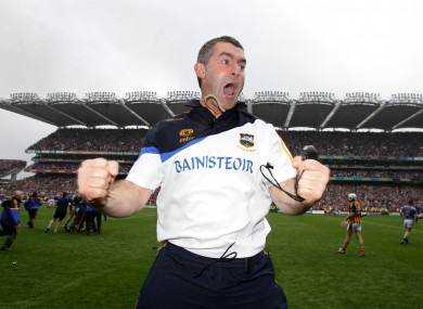 Liam Sheedy celebrates after Tipperary's 2010 All-Ireland senior hurling title win.