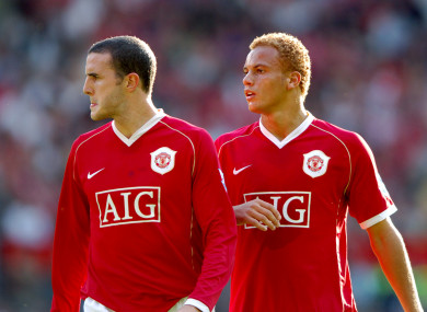 Ex-Man United team-mates O'Shea and Brown back in 2006.