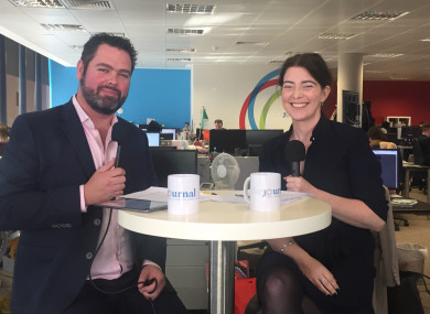TheJournal.ie's Daragh Brophy with Áine Carroll of the Competition and Consumer Protection Commission.