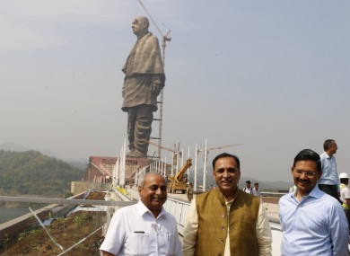Dignitaries visit the site of the statue