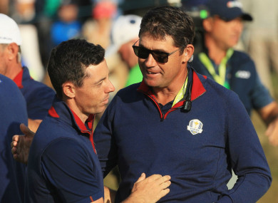 Rory McIlroy and Padraig Harrington in Paris over the weekend.