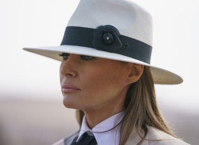Melania Trump during a visit to the historical Giza Pyramids site near Cairo. 6 Oct