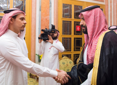 Saudi Crown Prince Mohammed bin Salman receives killed journalist Jamal Khashoggi's son Salah to