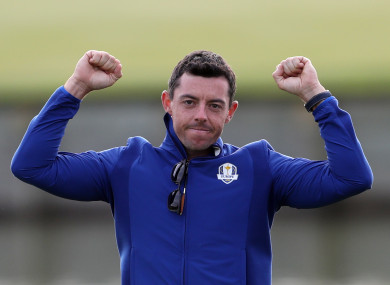McIlroy at this year's Ryder Cup.