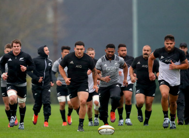 New Zealand in training today.
