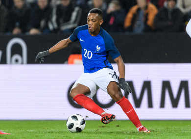 The 22-year-old hasn't played for France since last March.
