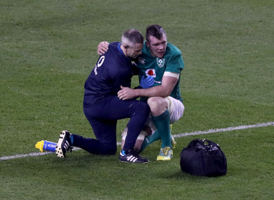 O'Mahony takes treatment on Saturday.