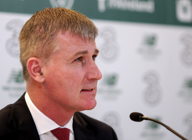 Stephen Kenny speaks at today's press conference.