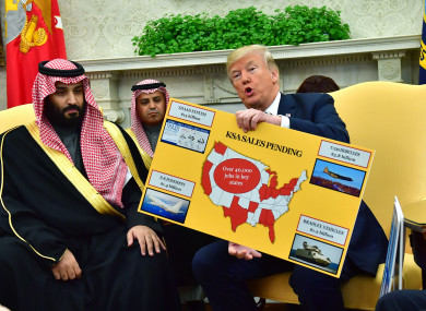 The CIA is reported to believe Mohammed bin Salman (right) ordered Khashoggi's killing.