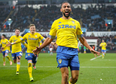 Kemar Roofe celebrates scoring Leeds' third goal on Sunday.