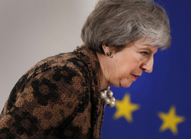 British Prime Minister Theresa May at a media conference at an EU summit in Brussels last Friday.