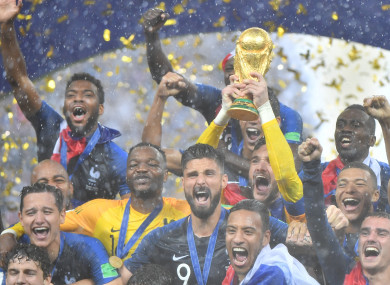 France celebrate winning the World Cup.