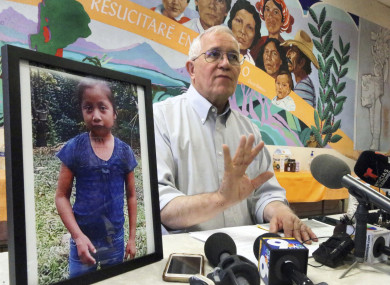 Annunciation House director Ruben Garcia answers questions from the media after reading a statement from the family of Jakelin Caal Maquin