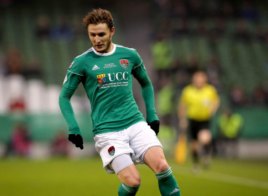 Kieran Sadlier in possession for Cork City during last month's FAI Cup final defeat to Dundalk at the Aviva Stadium.