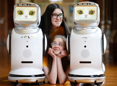 Lauren Baker and Lara Fitzsimons from Mercy College Coolock at the DCU building the future of Science and Technology.