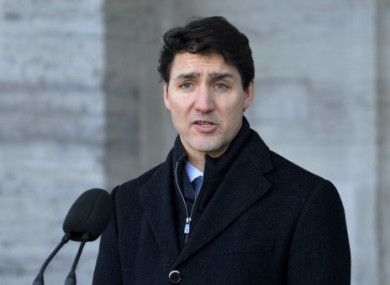 Canada's Prime Minister Justin Trudeau reacts to the sentencing.