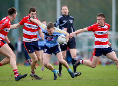Monaghan's Conor McCarthy in action against the CIT defence.