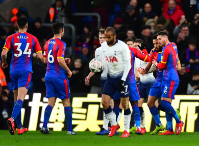 Crystal Palace players celebrate a goal.