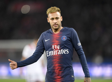 PSG star Neymar hobbled off on Wednesday.