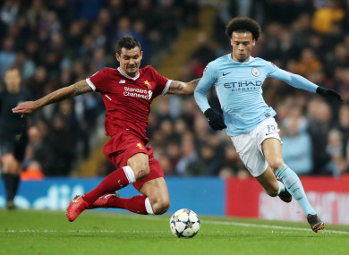 Liverpool's Dejan Lovren and Manchester City's Leroy Sane (file pic).