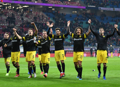Dortmund players celebrate.