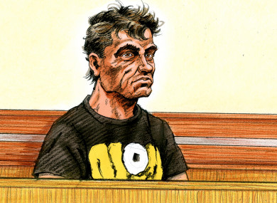 A court artist sketch by Paul Tyquin of Savas Avan who faced Melbourne Magistrates Court today