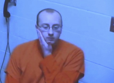 Jake Patterson appeared with his attorney in jail via video.